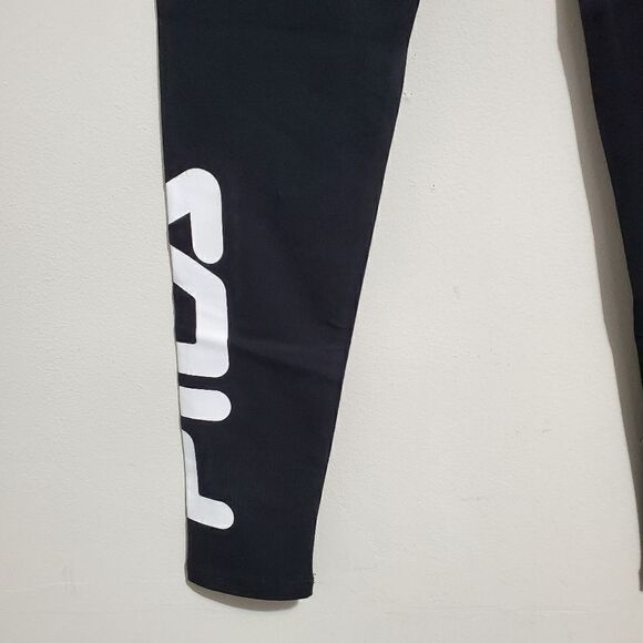 Womens FILA SZ XS Soft Stretch Cotton Leggings Workout Yoga Pant Fitness BLACK - Picture 7 of 8